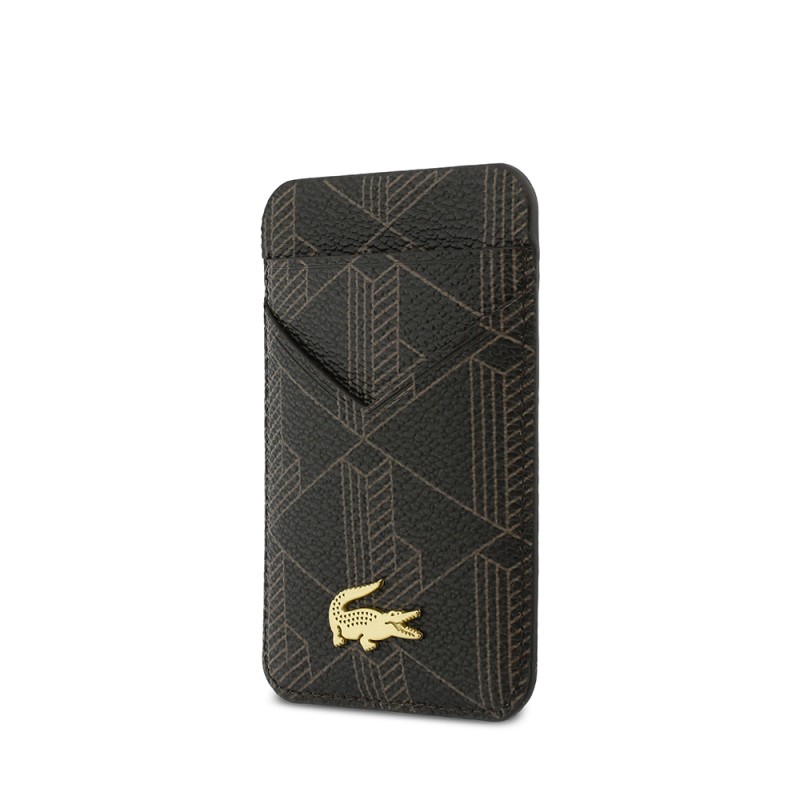 Lacoste Original Licensed 2-Compartment PVC Magnetic Card Holder with Mixed Monogram Design - 1