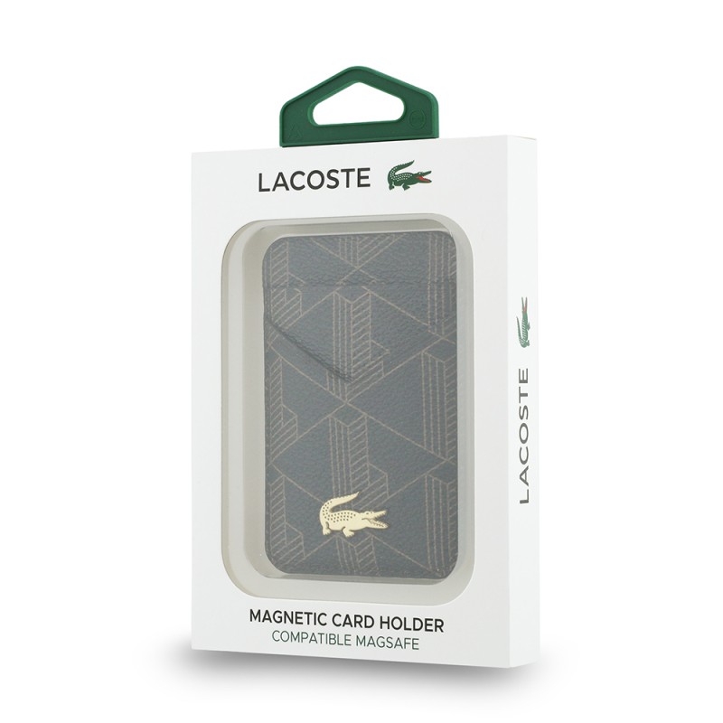 Lacoste Original Licensed 2-Compartment PVC Magnetic Card Holder with Mixed Monogram Design - 5