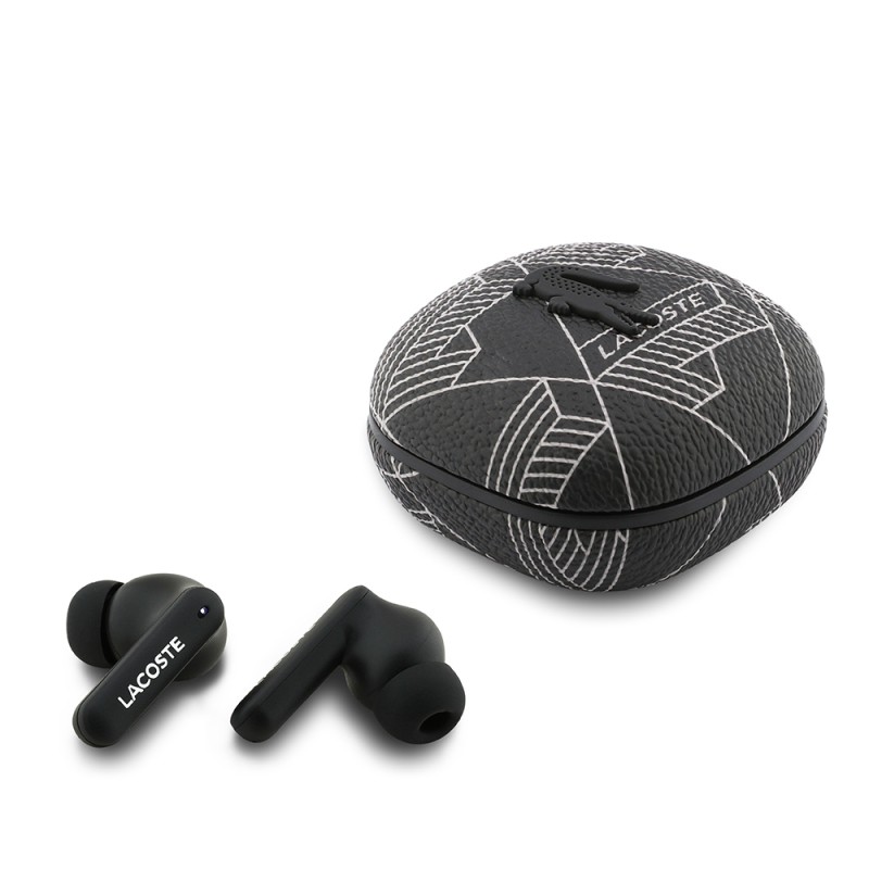 Lacoste Original Licensed ANC/ENC Monogram Patterned TWS In-Ear Bluetooth Headphones v5.4 - 2