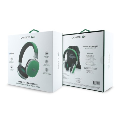 Lacoste Original Licensed LH03 Adjustable Piqué Over-Ear Bluetooth Headphones with Carrying Case v5.4 - 21