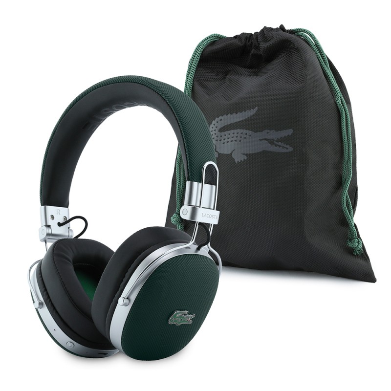 Lacoste Original Licensed LH03 Adjustable Piqué Over-Ear Bluetooth Headphones with Carrying Case v5.4 - 19