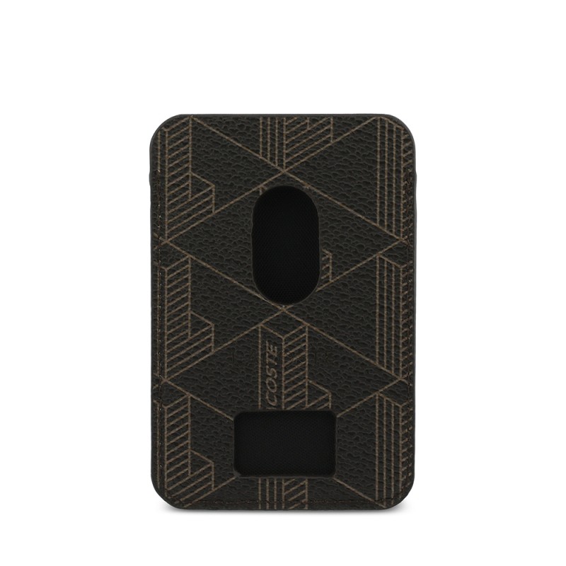 Lacoste Orjinal Lisanslı 2 Hazneli PVC Karışık Monogram Desenli Magnetik Kartlık - 4