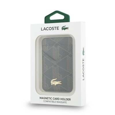 Lacoste Orjinal Lisanslı 2 Hazneli PVC Karışık Monogram Desenli Magnetik Kartlık - 5