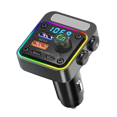 Lapas FMT-01 36W Fast Charging Supported Digital Display Bluetooth FM Transmitter - Lapas