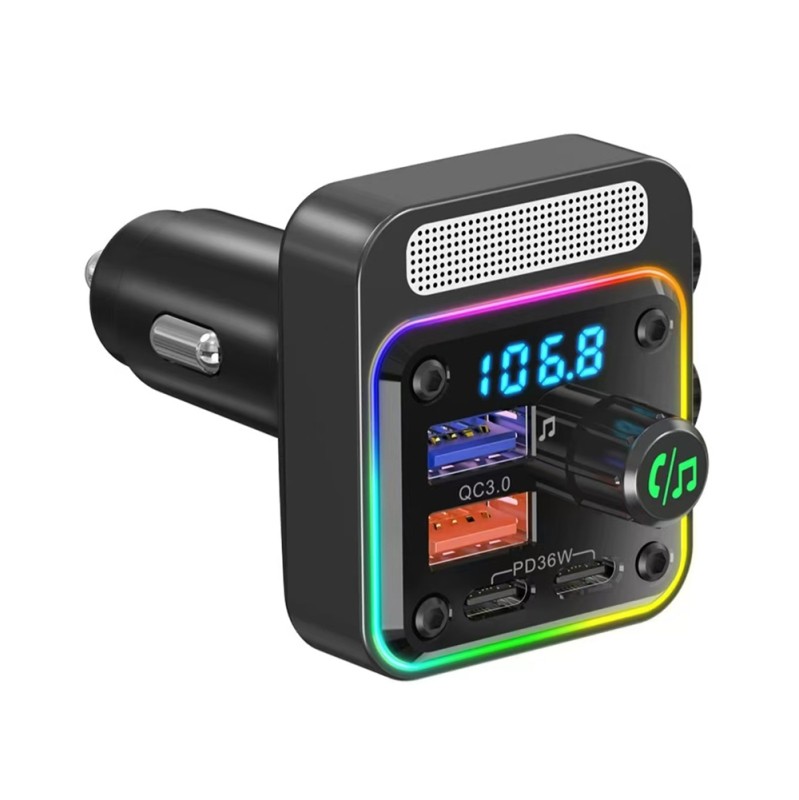 Lapas FMT-01 36W Fast Charging Supported Digital Display Bluetooth FM Transmitter - 3