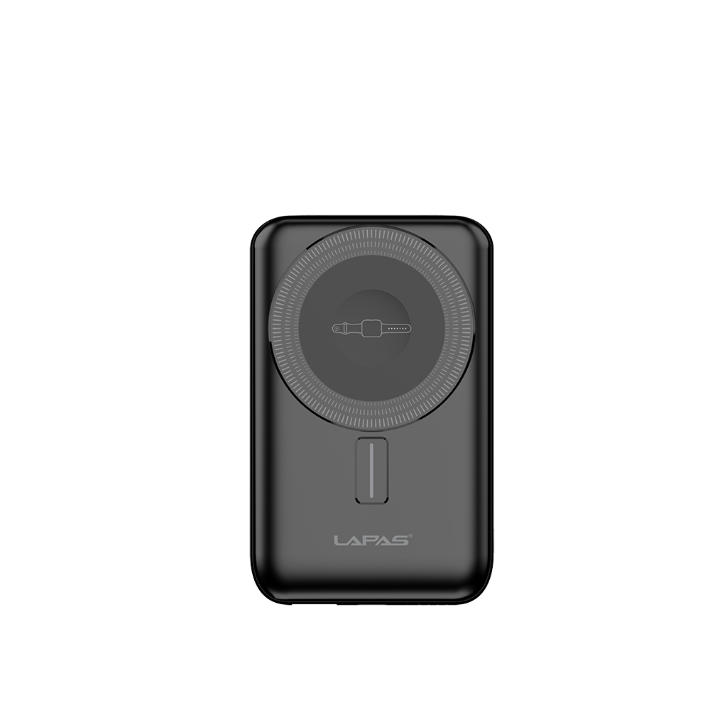 Lapas LP-PW004 Akıllı Saat Kablosuz Şarj Özellikli Wireless Powerbank 10000mAh 15W - Siyah
