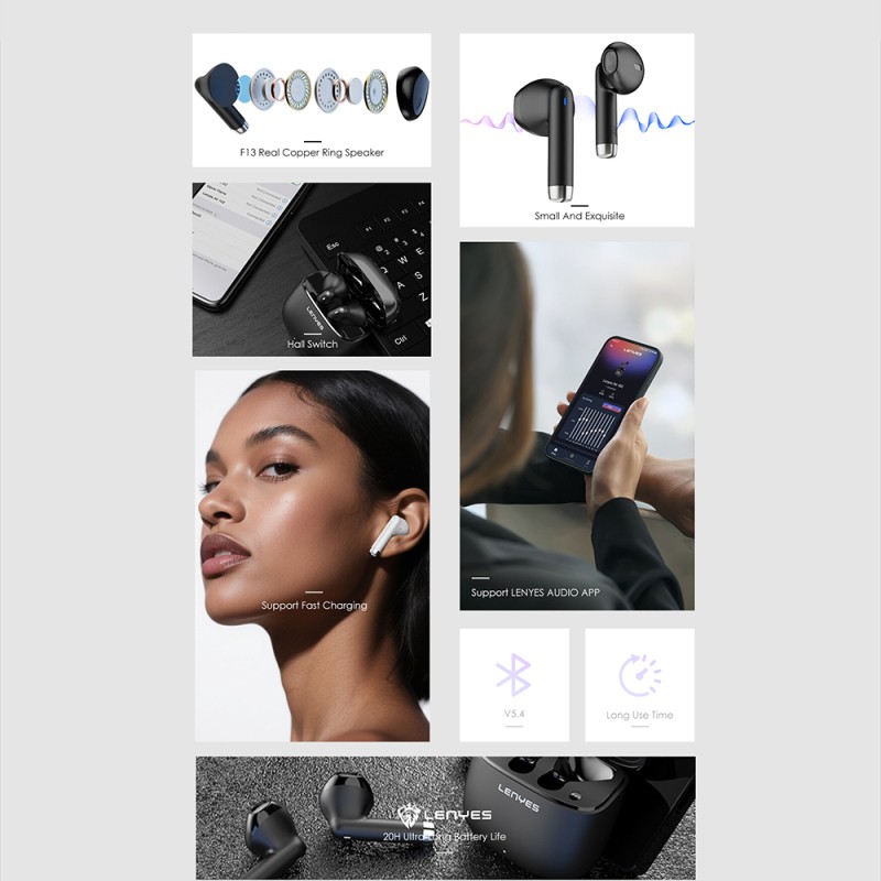 Lenyes Air 102 TWS Kulak İçi Bluetooth v5.4 Kulaklık - 7