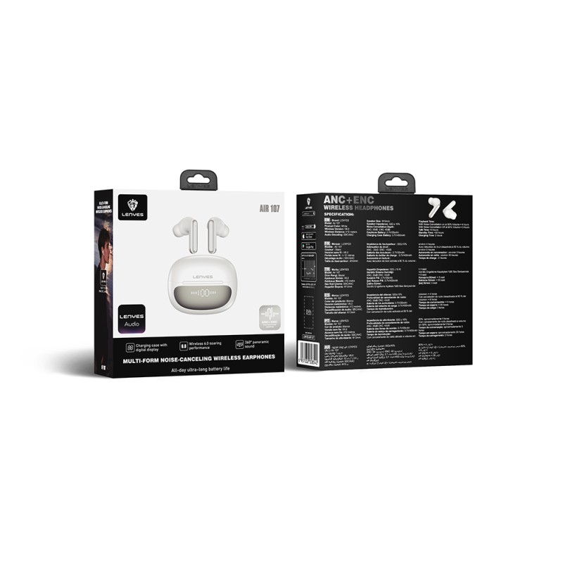 Lenyes Air 107 ANC/ENC Teknolojili 360 Derece Panaromik Ses Özellikli Kulak İçi Bluetooth Kulaklık v6.0 - 10