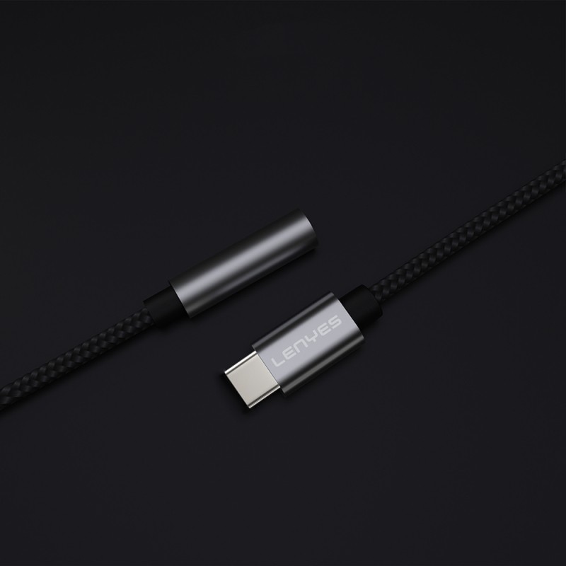 Lenyes AX105 Type-C to 3.5mm Aux Converter Braided Audio Adapter - 3