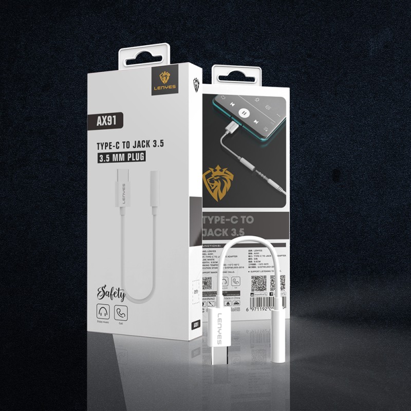 Lenyes AX91 Type-C to 3.5mm Hi-Fi Aux Çevirici Ses Adaptörü - 5