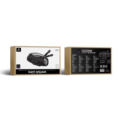 Lenyes Boost X Serisi RGB Işıklı Çift Mikrofonlu Taşınabilir Bluetooth Hoparlör v5.3 600W - 6