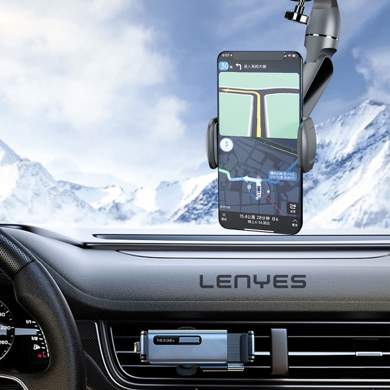 Lenyes CR146 360  Returning Player The Rearview Mirror Vehicle Telephone Holder - 4