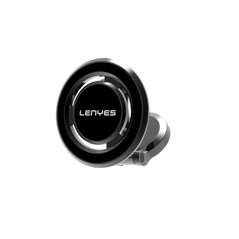 Lenyes CR160 Magnetik M-safe 360° Oynar Başlıklı Araç İçi Telefon Tutucu - Siyah