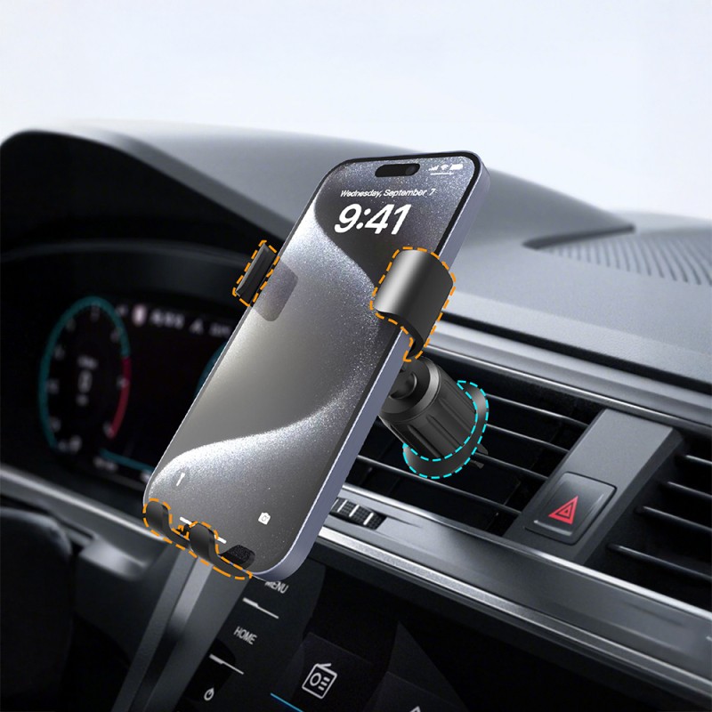Lenyes CR181 360 Derece Dönebilen Havalandırma Tasarımlı Araç Telefon Tutucu - 8