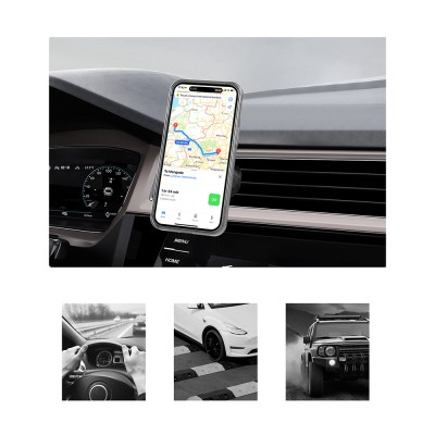 Lenyes CR183 M-safe Magnetik Özellikli 360 Derece Dönebilen Havalandırma Tasarım Araç Telefon Tutucu - 8