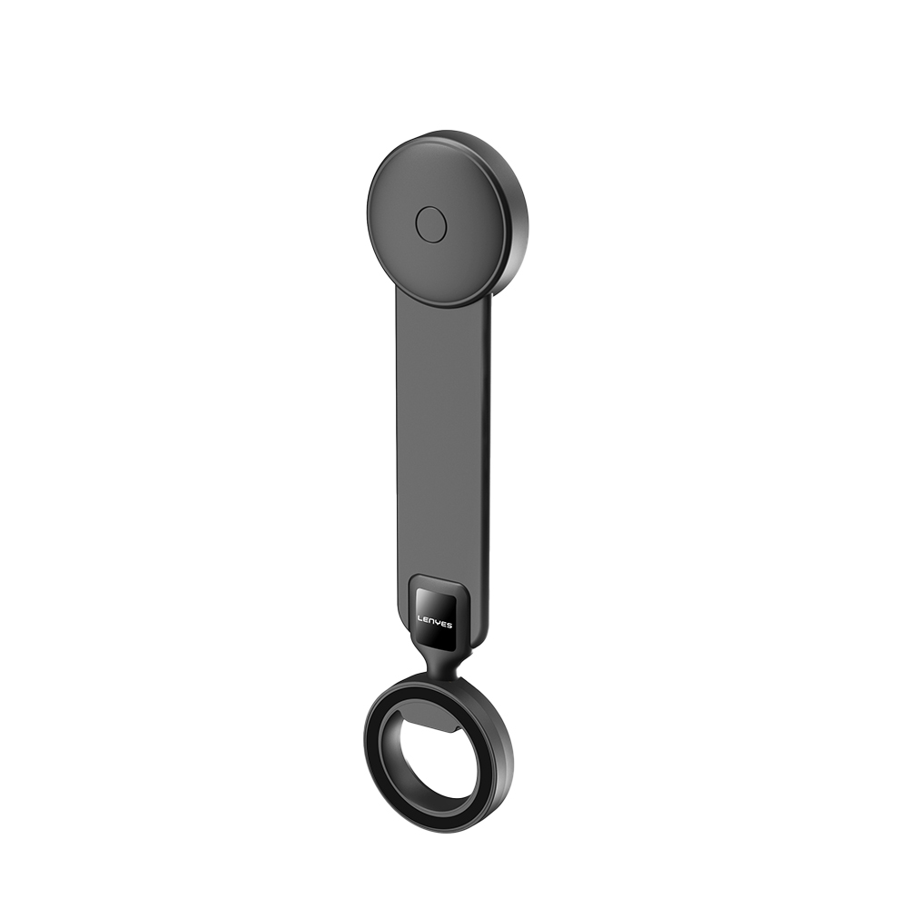 Lenyes CR185 Magnetik M-safe Uyumlu Bükülebilen Eğimi ve Düz Zemin Araç Telefon Tutucu - Siyah