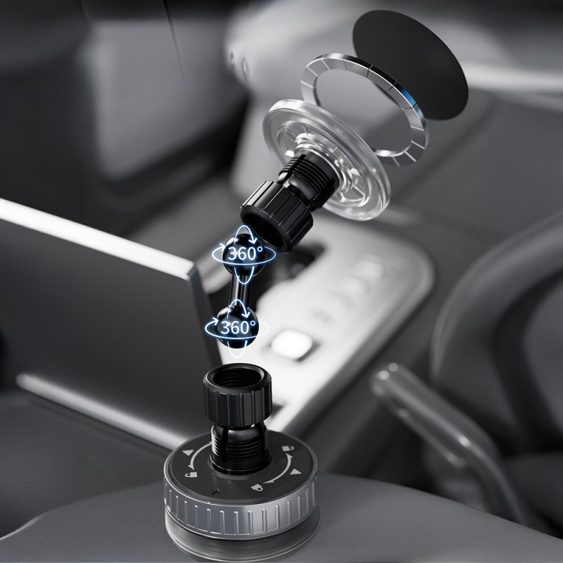 Lenyes CR192 Vakum Özellikli 360 Derece Dönebilen Magnetik Telefon Tutucu - 8