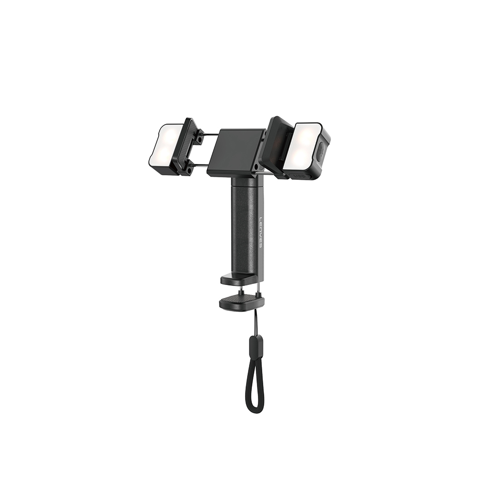 Lenyes CR204 360° Dönebilen Işıklı Seyahat Telefon Tutucu ve Standı - Siyah