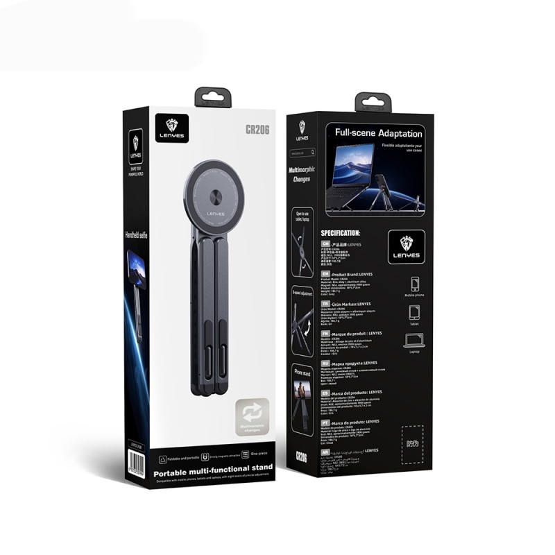 Lenyes CR206 Çok Fonksiyonlu 8 Kademeli Ayarlanabilir Magnetik Laptop & Tablet & Telefon Standı - 9