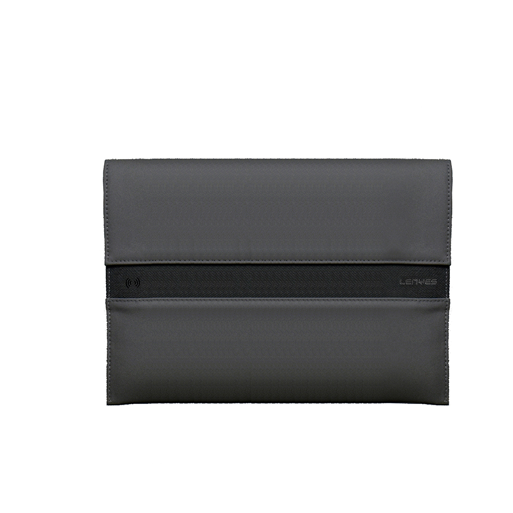 Lenyes LB511 NFC Tag Özellikli 14 inç Su Geçirmez Laptop Kılıfı - Gri