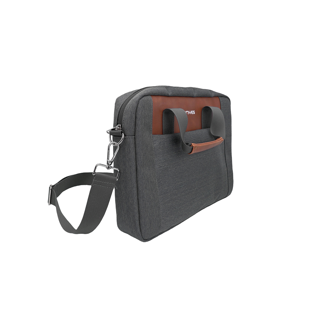 Lenyes LB543 Su Geçirmez Polyester Kumaş Çıkarılabilir Omuz Askılı 13-14 inç Laptop Çantası - Gri