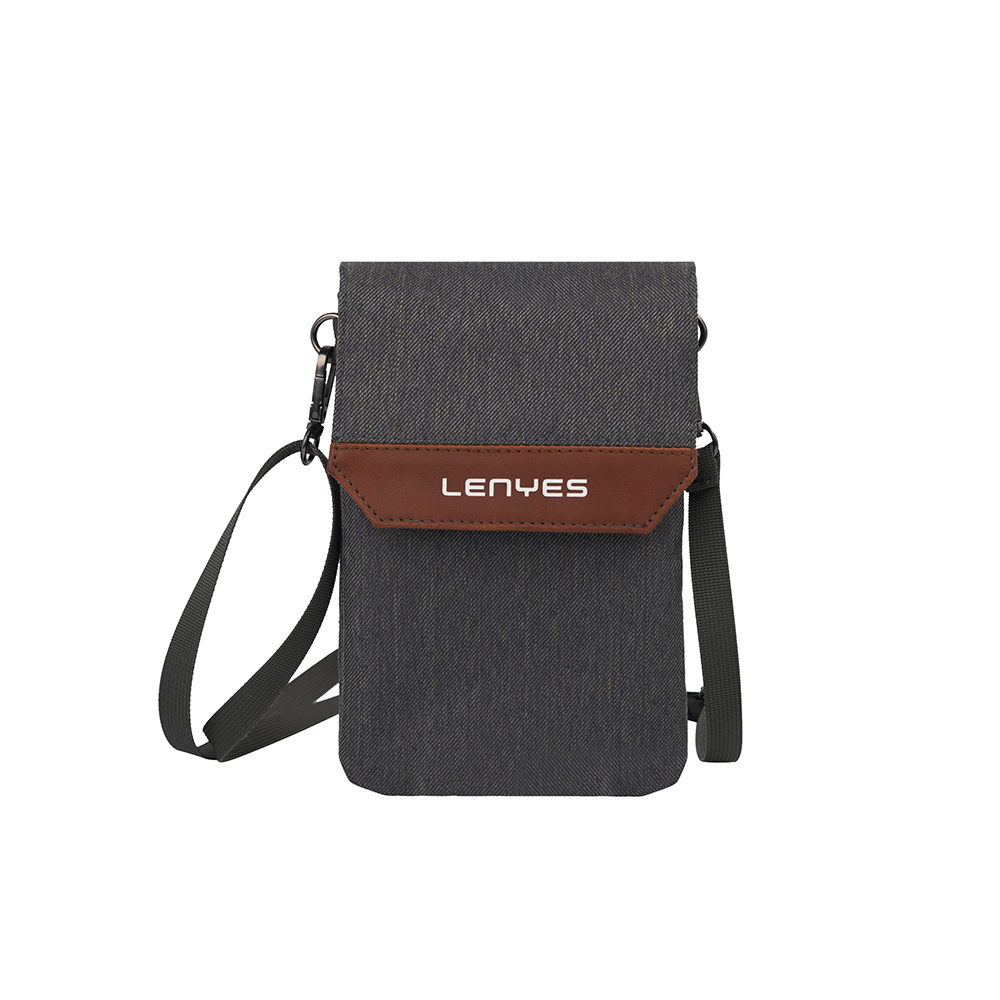 Lenyes LB546 Rambler Serisi Polyester Kumaş Su Geçirmez Mobil Aksesuar Çantası - Gri