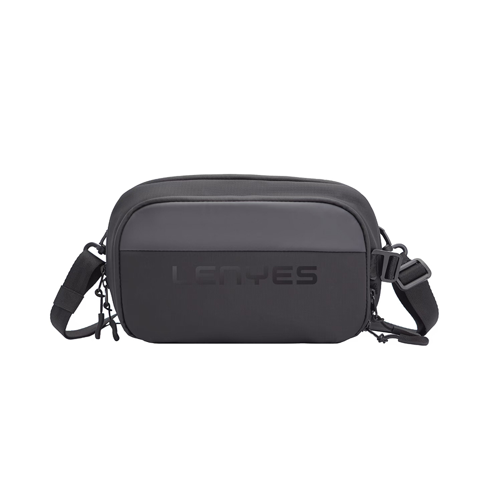 Lenyes LB561 Su Geçirmez Aşınmaya ve Çizilmeye Dayanıklı Çapraz Vücut Askılı Aksesuar Çantası 25.5cm - Gri