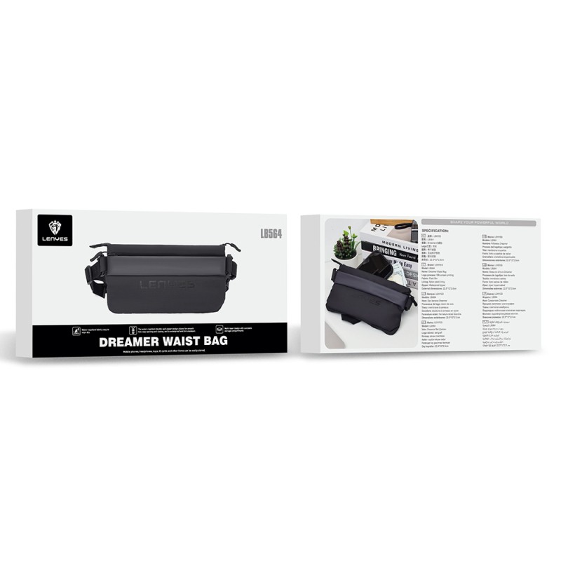 Lenyes LB564 Dreamer Waist Serisi Su Geçirmez Deri Tasarımlı Bel Çantası - 7