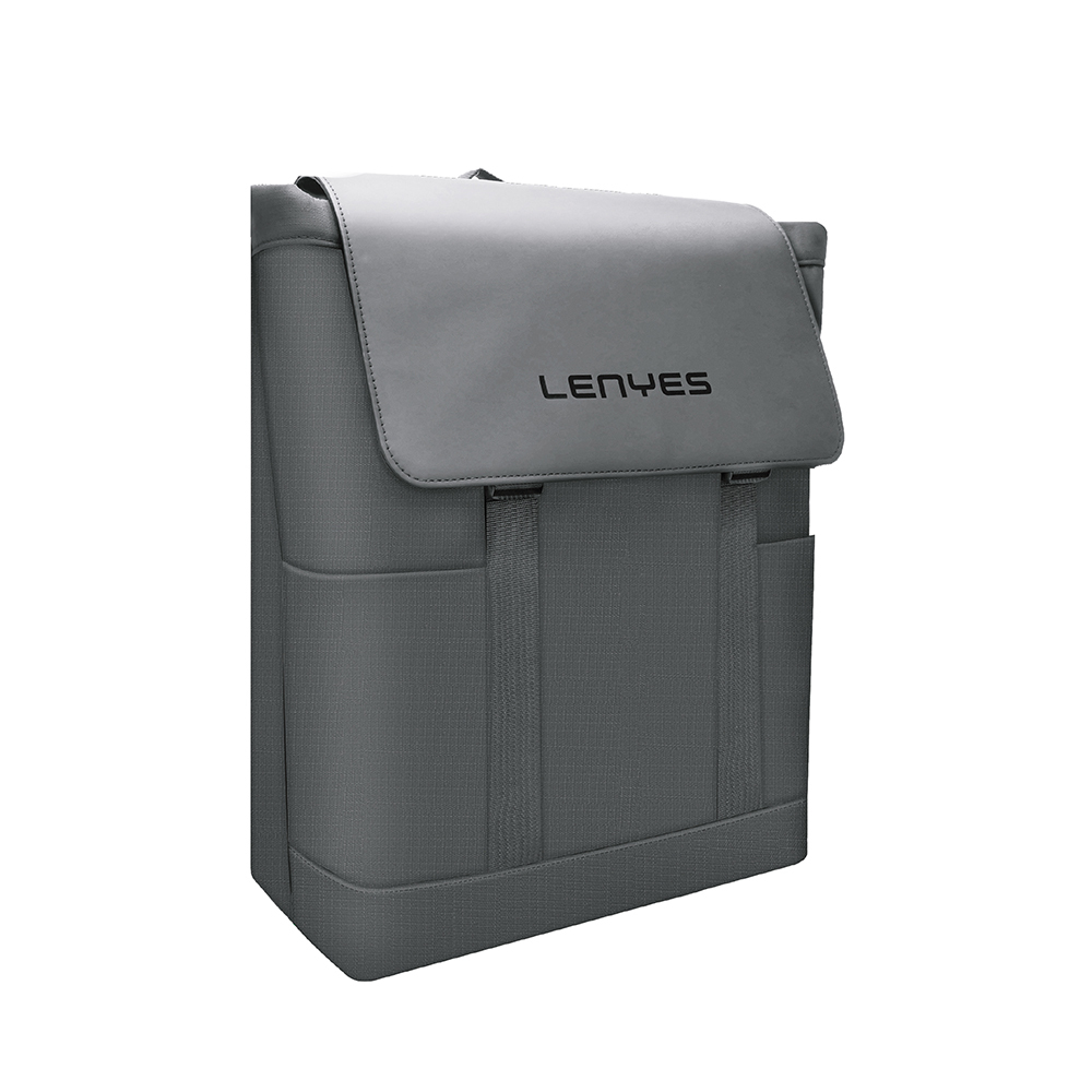 Lenyes LB567 Dreamer Backpack Plus Serisi Su Geçirmez Deri Tasarımlı Omuz Askılı Sırt Çantası - Siyah