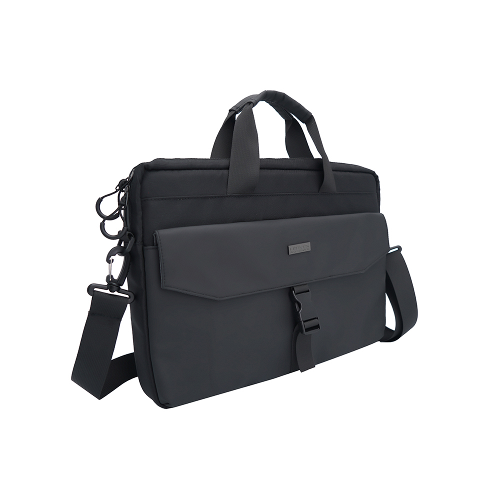 Lenyes LB578 Creator Serisi Su Geçirmez Polyester Kumaş Bagaj ve Çıkarılabilir Omuz Askılı 15-16 inç Laptop Çantası - Siyah