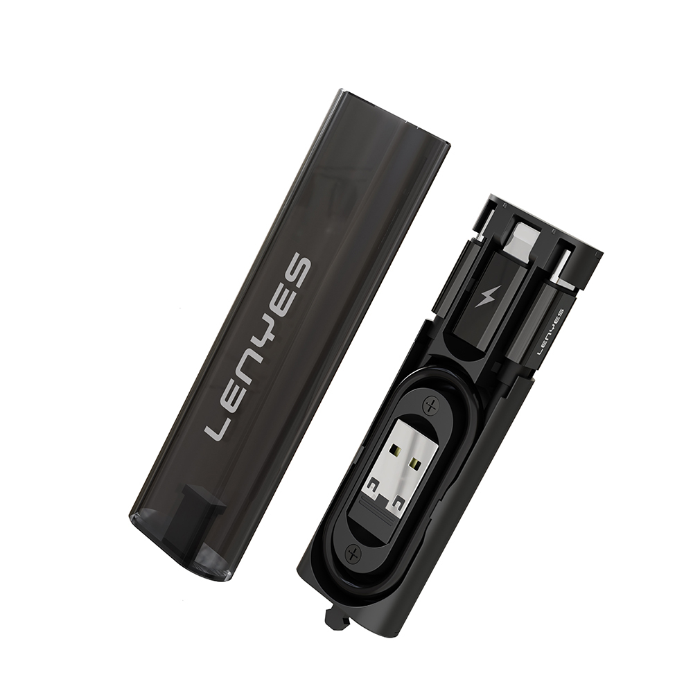 Lenyes LB605 5in1 Type-C to Type-C Kablolu 60W Çevirici Adaptör Seti Saklama Kutusu - Siyah