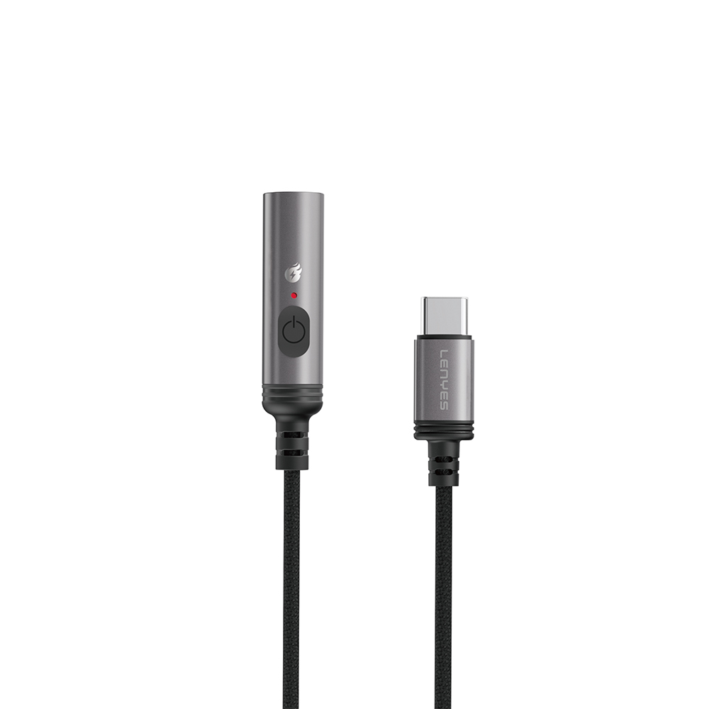 Lenyes LC110-TC Bükülme ve Aşınmaya Dayanıklı Örgü Tasarımlı Type-C Bağlantılı Çakmak Kablosu 30cm - Gri