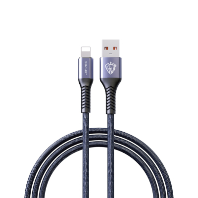 Lenyes LC510 USB-A to Lightning 2.4A Örgü Tasarımlı Hızlı Şarj Özellikli Data ve Şarj Kablosu 1M - Lenyes