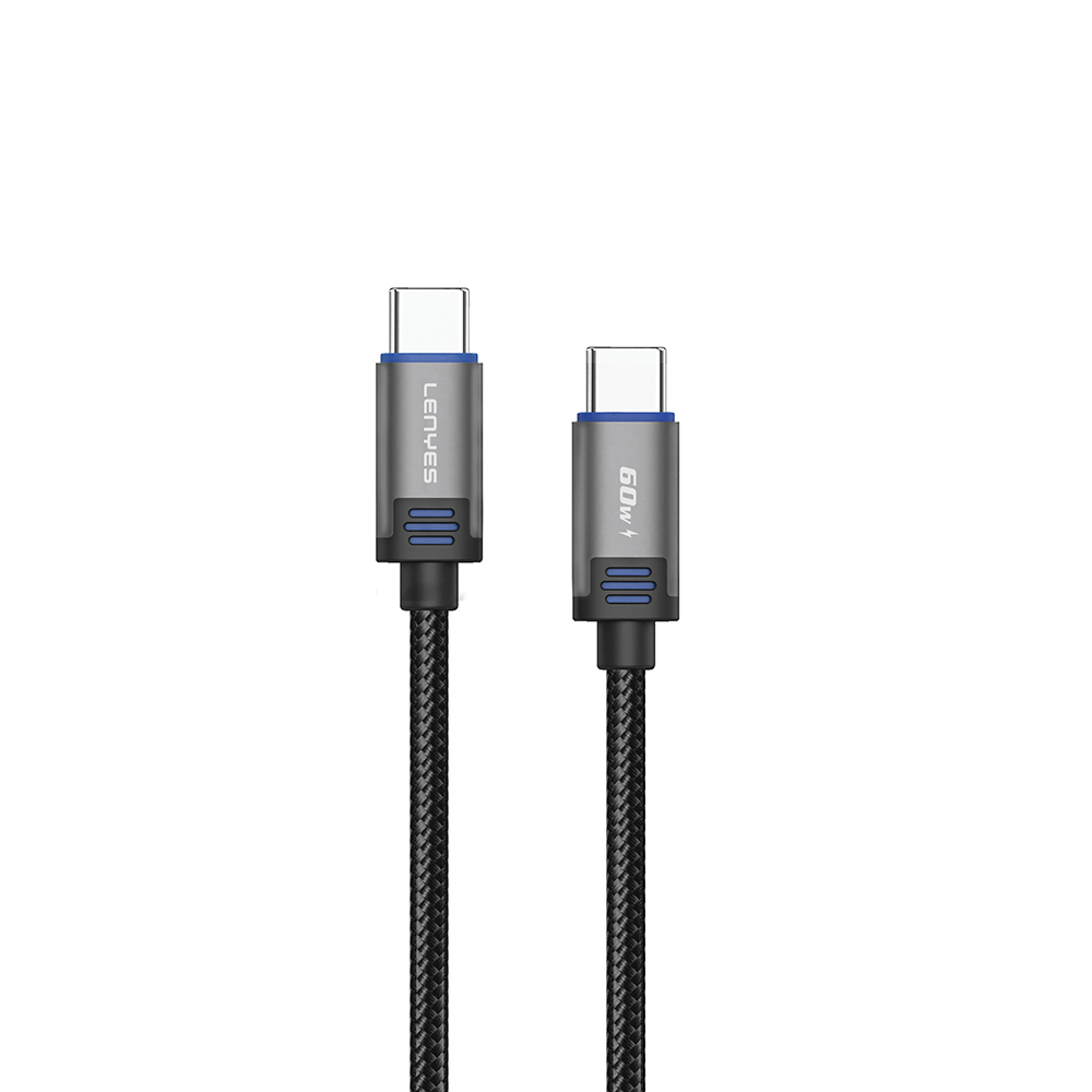 Lenyes LC532 Type-C to Type-C Hızlı Şarj Özellikli Data ve Şarj Kablosu 60W 1M - Gri