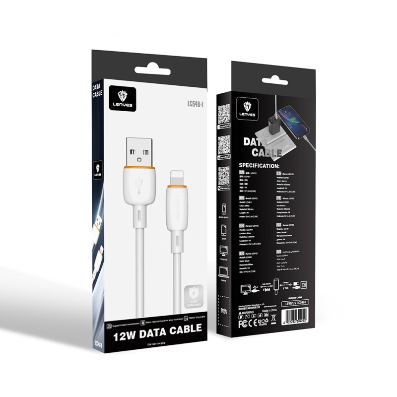 Lenyes LC548-L USB-A to Lightning Data ve Şarj Kablosu 12W 1M - 2