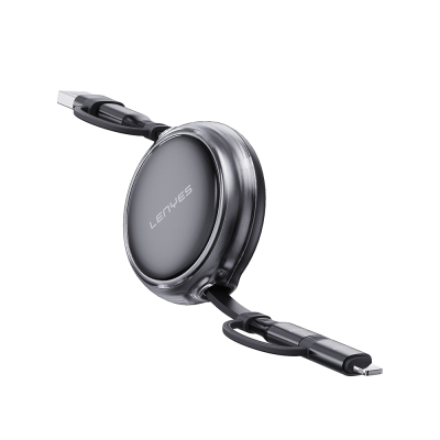 Lenyes LC552 4in1 USB-A - Type-C + Type-C to Lightning Makaralı Data ve Şarj Kablosu 60W 95cm - Lenyes