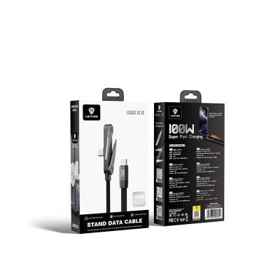 Lenyes LC553 Type-C to Type-C E-MARK Çipli Standlı Data ve Şarj Kablosu 100W 1M - 5