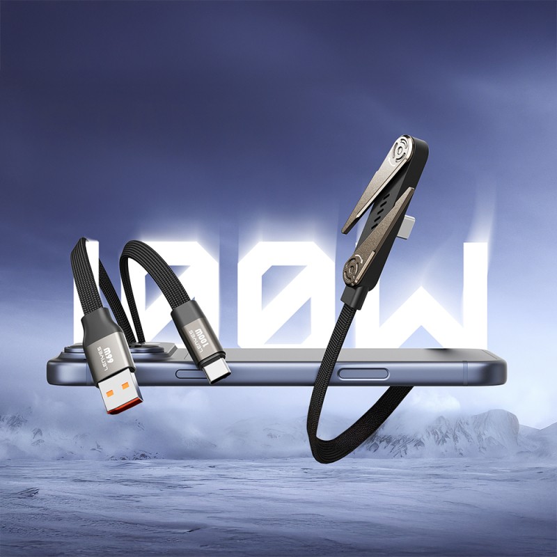 Lenyes LC553 Type-C to Type-C Stand Özellikli E-Mark Smart Çipli Data ve Şarj Kablosu 100W 1M - 3