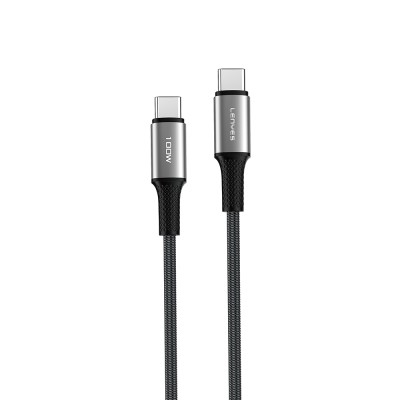 Lenyes LC561 Type-C to Type-C PD Örgü Tasarımlı Hızlı Şarj Özellikli Data ve Şarj Kablosu 100W 1M