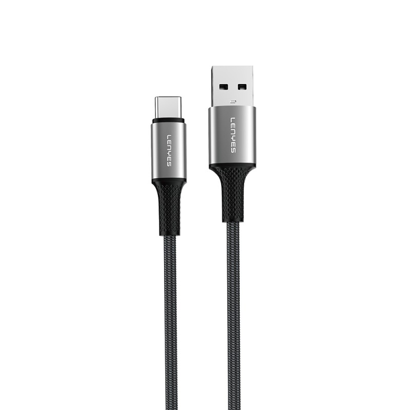 Lenyes LC566 USB-A to Type-C Örgü Tasarımlı Hızlı Şarj Özellikli Data ve Şarj Kablosu 12W 2M - 1