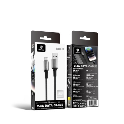 Lenyes LC566 USB-A to Type-C Örgü Tasarımlı Hızlı Şarj Özellikli Data ve Şarj Kablosu 12W 2M - 2