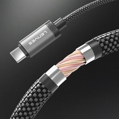Lenyes LC571 Type-C to Type-C Data and Charging Cable with OLED Digital Display, 240W, 1.2M - 3