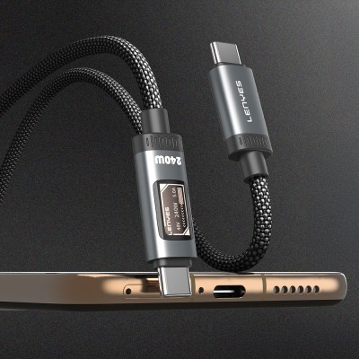 Lenyes LC571 Type-C to Type-C Data and Charging Cable with OLED Digital Display, 240W, 1.2M - 5