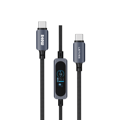 Lenyes LC572 Type-C to Type-C Data and Charging Cable with TFT Screen, 240W, 1.2M - Lenyes