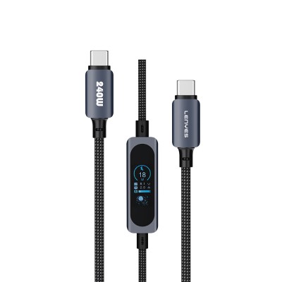 Lenyes LC572 Type-C to Type-C Data and Charging Cable with TFT Screen, 240W, 1.2M - 1