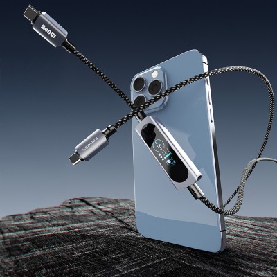 Lenyes LC572 Type-C to Type-C Data and Charging Cable with TFT Screen, 240W, 1.2M - 2