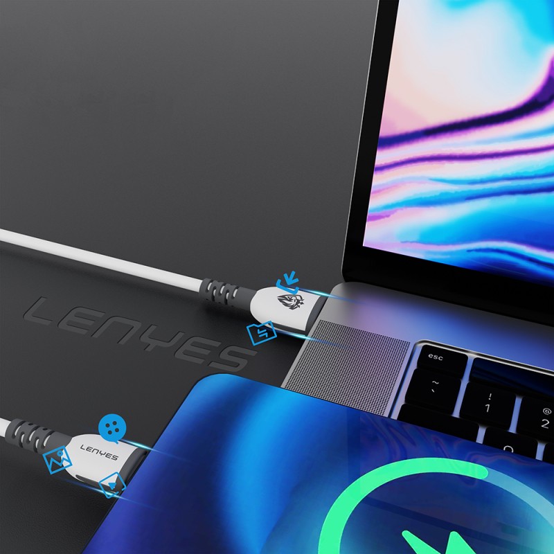 Lenyes LC979 USB-A to Lightning Fast Charging Data and Charging Cable 2.4A 1M - 3