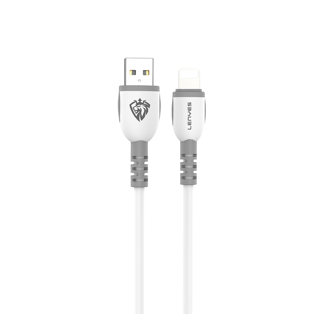 Lenyes LC979 USB-A to Lightning Hızlı Şarj Özellikli Data ve Şarj Kablosu 2.4A 1M - Beyaz