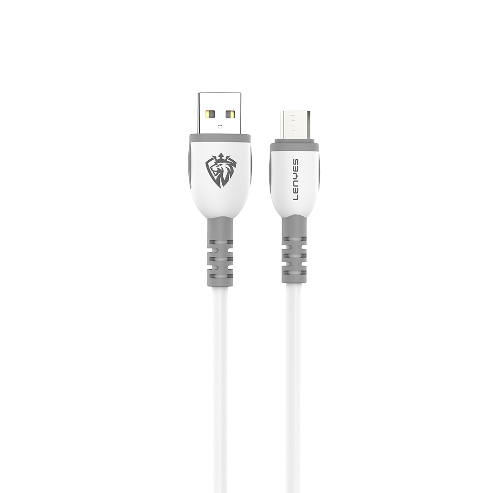 Lenyes LC979 USB-A to Micro Hızlı Şarj Özellikli Data ve Şarj Kablosu 2.4A 1M - Beyaz
