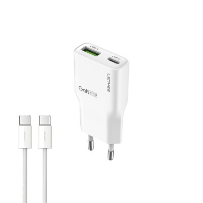 Lenyes LCH11 Serisi Type-C to Type-C GaN Teknolojili PD Hızlı Şarj Özellikli Kablolu Şarj Seti 20W - 2